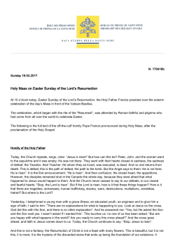 Holy Mass on Easter Sunday of the Lord`s Resurrection