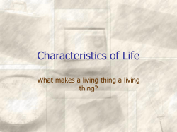 Characteristics of Life - Van Buren Public Schools