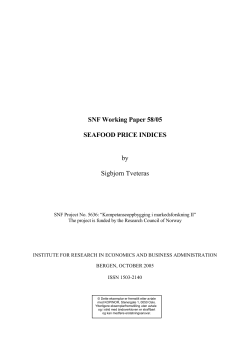 SNF Working Paper 58/05 SEAFOOD PRICE INDICES by Sigbjorn