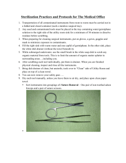 Sterilization for Medical Clinics: Sample Policy