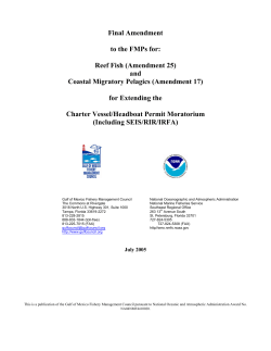 Final Amendment to the FMPs for: Reef Fish (Amendment 25) and