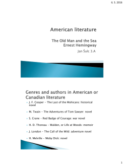 American literature The Old Man and the Sea Ernest
