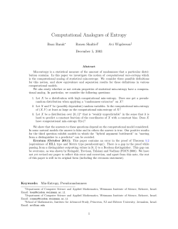 Computational Analogues of Entropy