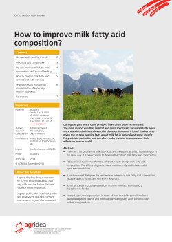How to improve milk fatty acid composition?