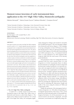 application to the 1917 High Tiber Valley, Monterchi earthquake