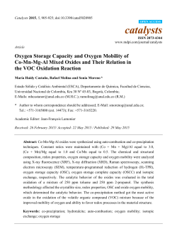 Oxygen Storage Capacity and Oxygen Mobility of Co-Mn-Mg