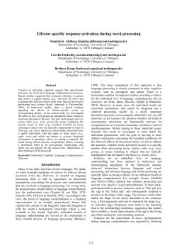 Effector specific response activation during word processing