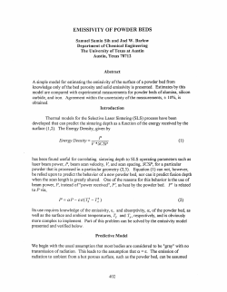 Emissivity of Powder Beds - (SFF) Symposium