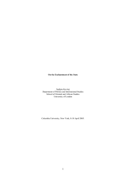 On the Enchantment of the State - International Conference on the