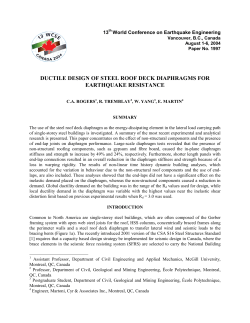 Ductile Design of Steel Roof Deck Diaphragms for Earthquake