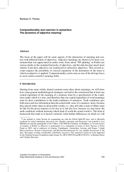Barbara H. Partee Compositionality and coercion in semantics: The