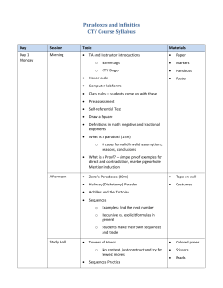 Paradoxes and Infinities