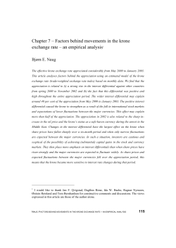 Factors behind movements in the krone exchange rate