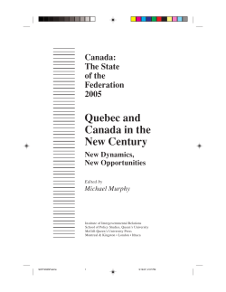 Quebec and Canada in the New Century