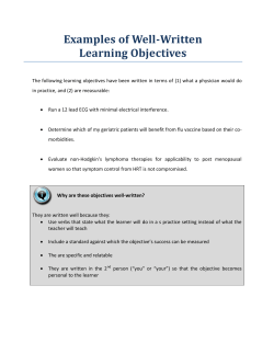 Examples of Well-Written Learning Objectives