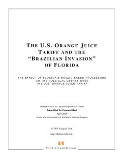 The US Orange Juice Tariff and the "Brazilian