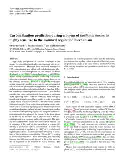 Carbon fixation prediction during a bloom of Emiliania huxleyi is