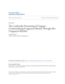 The Candombe Drumming of Uruguay: Contextualizing Uruguayan