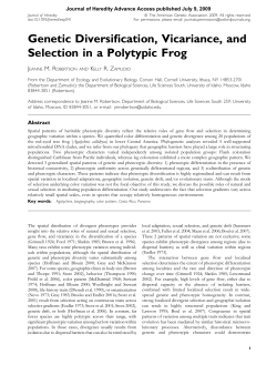 Genetic Diversification, Vicariance, and Selection in a