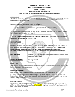 M.S. Summer school info. and policies