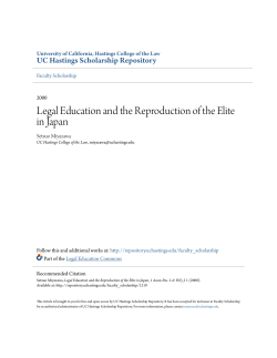 Legal Education and the Reproduction of the Elite in Japan