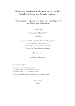 Modeling Production Sequences in the Fast Moving Consumer