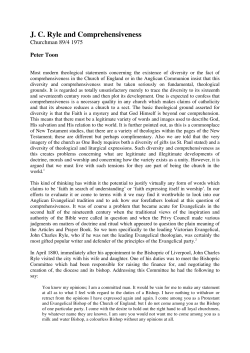JC Ryle and Comprehensiveness