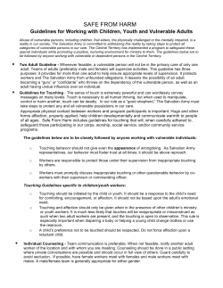 Guidelines for Working with Children, Youth, and Vulnerable Adults