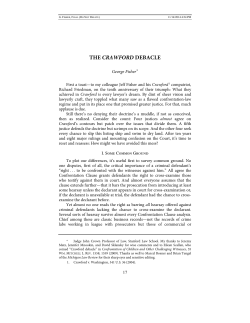THE CRAWFORD DEBACLE - Michigan Law Review