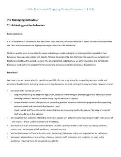 Achieving Positive Behaviour