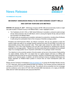 News Release - Investors - SM Energy