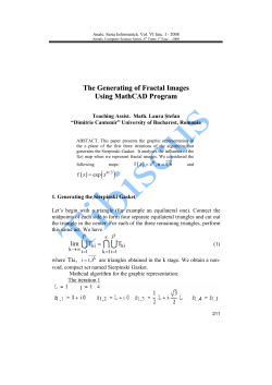 The Generating of Fractal Images Using MathCAD Program