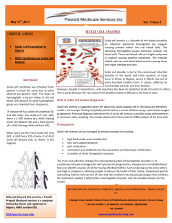 Sickle Cell Anaemia - Prepaid Medicare Services Limited