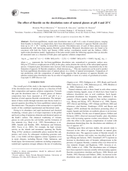 The effect of fluoride on the dissolution rates of natural glasses at pH