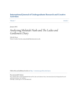 Analyzing Melatiah Nash and The Ladies and Gentlemen`s Diary