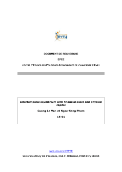 DOCUMENT DE RECHERCHE EPEE Intertemporal equilibrium with