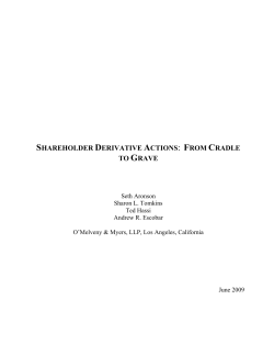 shareholder derivative actions: from cradle to grave