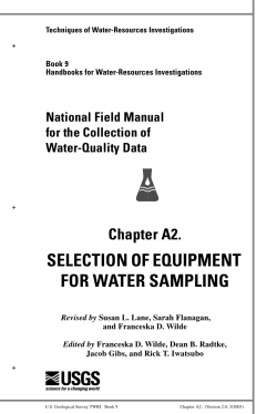 SELECTION OF EQUIPMENT FOR WATER SAMPLING
