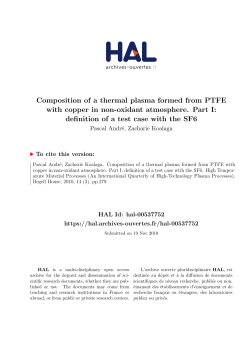 Composition of a thermal plasma formed from PTFE with - HAL