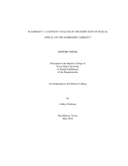 /R/AMISEXY?: A CONTENT ANALYIS OF THE DEPICTION OF