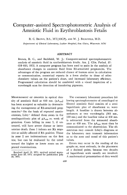 Computer-assisted Spectrophotometric Analysis of Amniotic Fluid in