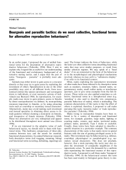 Bourgeois and parasitic tactics: do we need collective, functional
