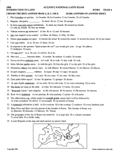 introduction to latin intro exam a