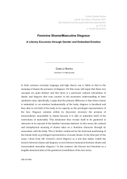 Feminine Shame/Masculine Disgrace