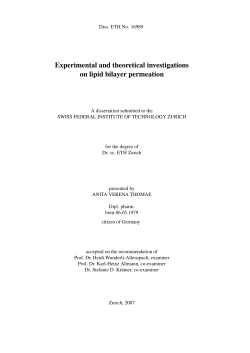 Experimental and theoretical investigations on lipid bilayer permeation