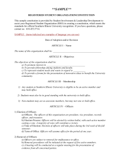Sample Constitution - Undergraduate Student Government