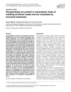 Phospholipids are present in extracellular fluids of imbibing