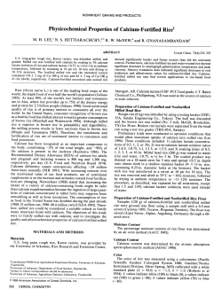 Physicochemical Properties of Calcium