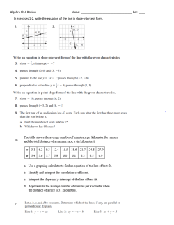 the Algebra Chapter 4 Review with Answers
