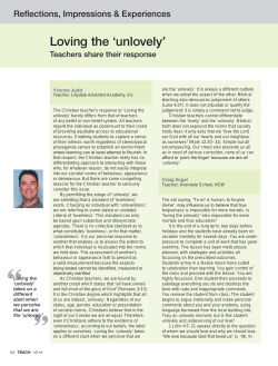 Loving the `Unlovely`: Teachers Share Their Response